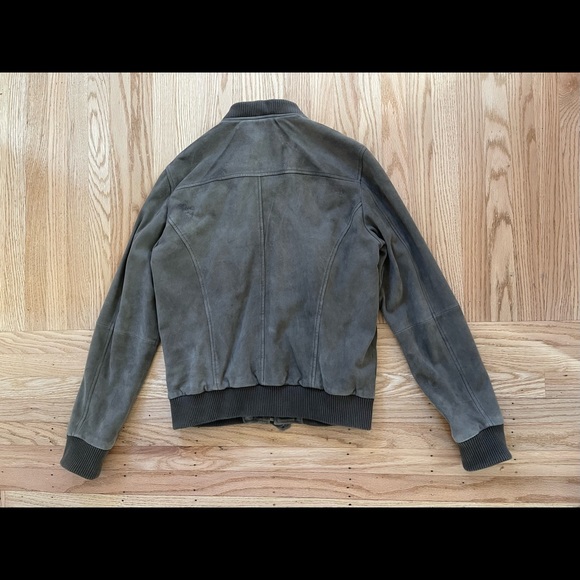 men’s SELECTED HOMME suede moss green bomber size medium - Picture 3 of 12